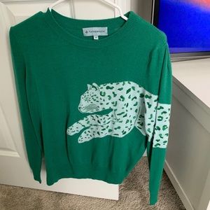 Green Tuckernuck cheetah sweater